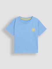 JoJo Maman Bébé Yellow Surf & Sun Graphic Printed and Plain T-Shirts 2 Pack - Image 4 of 5