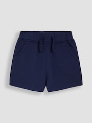 JoJo Maman Bébé Khaki Green Safari & Navy Blue 2-Pack Printed & Plain Shorts - Image 4 of 5