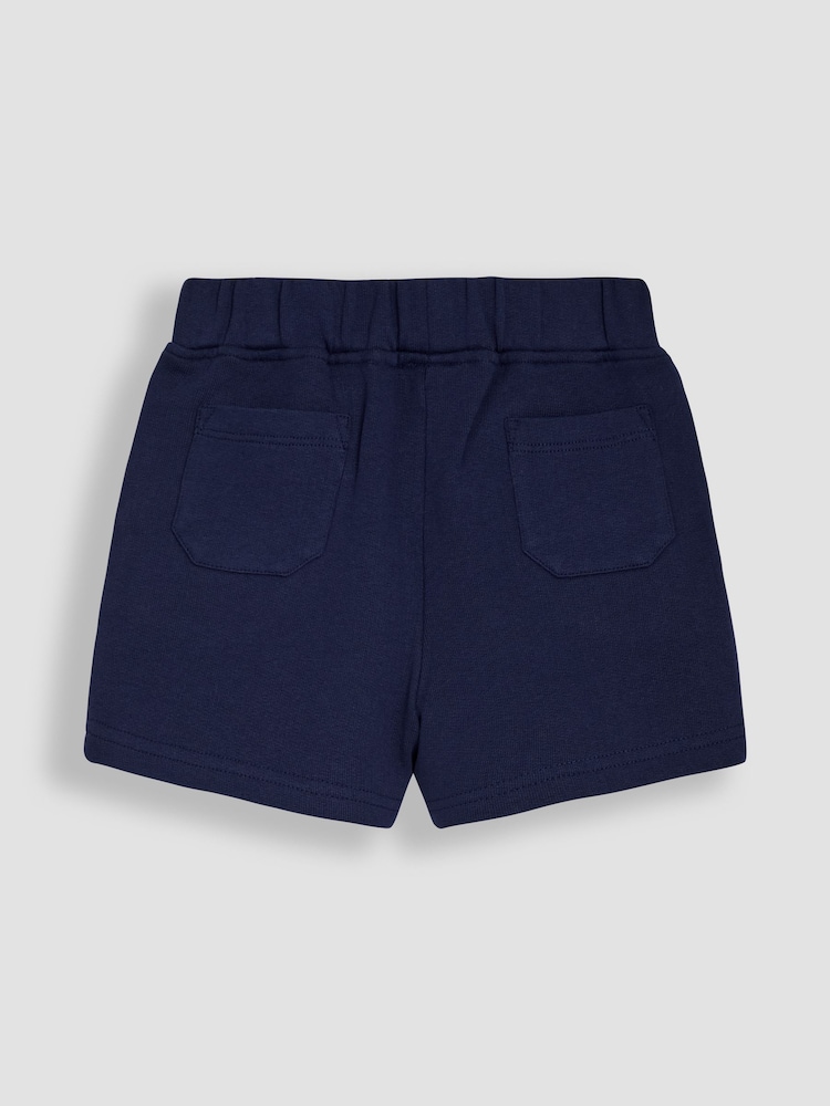 JoJo Maman Bébé Khaki Green Safari & Navy Blue 2-Pack Printed & Plain Shorts - Image 5 of 5