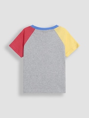 JoJo Maman Bébé Marl Grey Shark Interactive Appliqué T-Shirt - Image 7 of 7