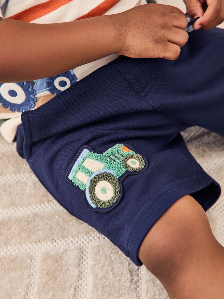 JoJo Maman Bébé Navy Blue Appliqué Shorts - Image 3 of 8