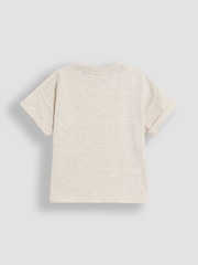 JoJo Maman Bébé Natural Textured 100% Cotton T-Shirt - Image 2 of 3