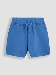 JoJo Maman Bébé Khaki Green Tractor & Solid Blue 2-Pack Printed & Plain Shorts - Image 4 of 5