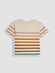 JoJo Maman Bébé Natural Lion Appliqué Pocket 100% Cotton T-Shirt - Image 2 of 3