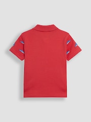 JoJo Maman Bébé Red Shark Embroidered Polo Shirt - Image 2 of 3