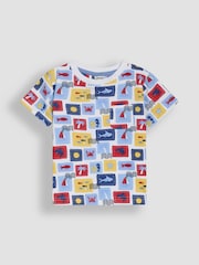 JoJo Maman Bébé White Seaside 2-Pack Printed & Plain T-Shirts - Image 2 of 7