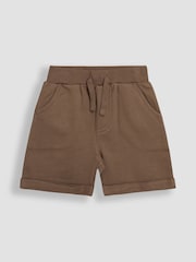 JoJo Maman Bébé Oatmeal Natural & Tan Brown 2-Pack Jogger Shorts - Image 2 of 5