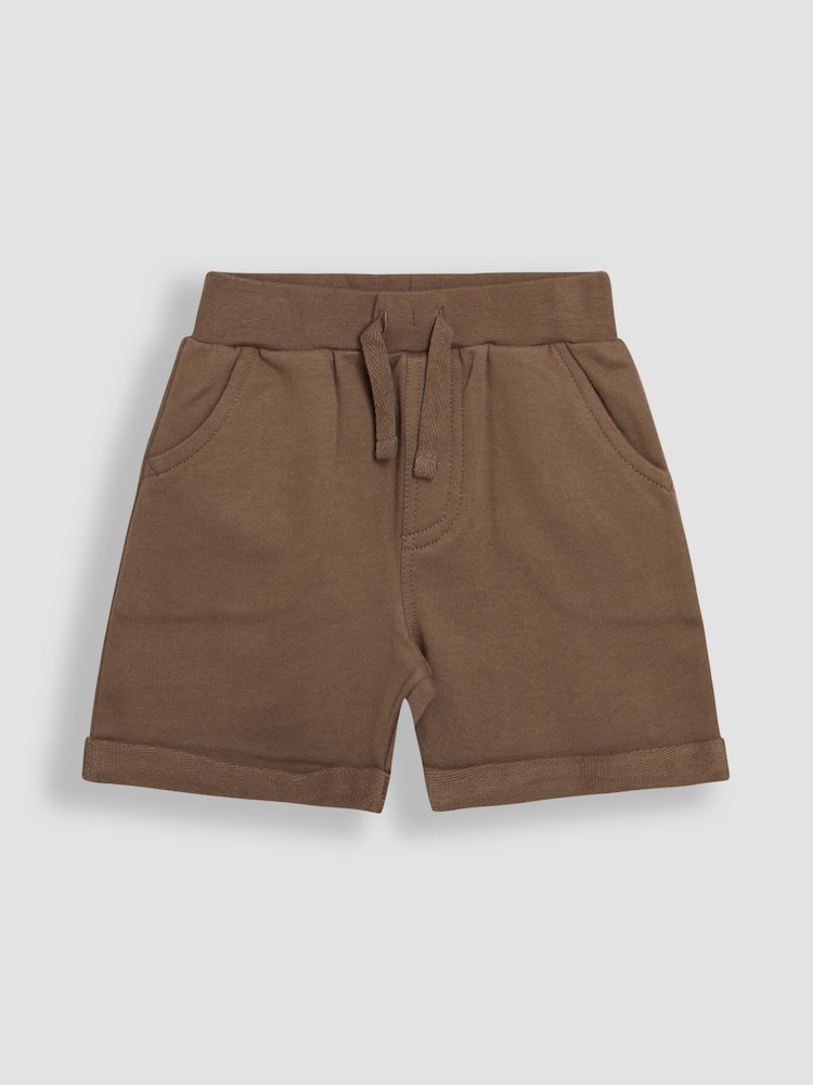 JoJo Maman Bébé Oatmeal Natural & Tan Brown 2-Pack Jogger Shorts - Image 2 of 5