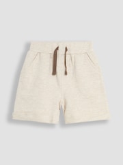 JoJo Maman Bébé Oatmeal Natural & Tan Brown 2-Pack Jogger Shorts - Image 4 of 5