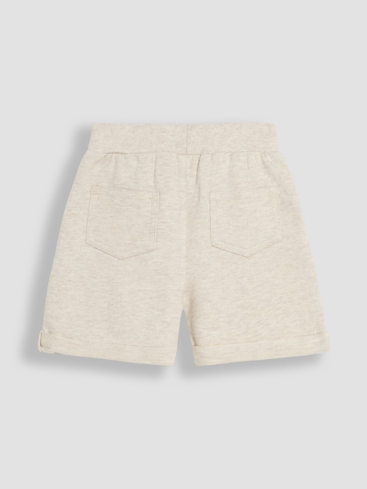 JoJo Maman Bébé Oatmeal Natural & Tan Brown 2-Pack Jogger Shorts - Image 5 of 5