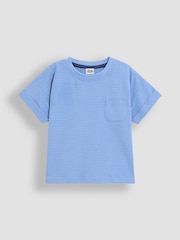 JoJo Maman Bébé Blue Textured T-Shirt - Image 1 of 3