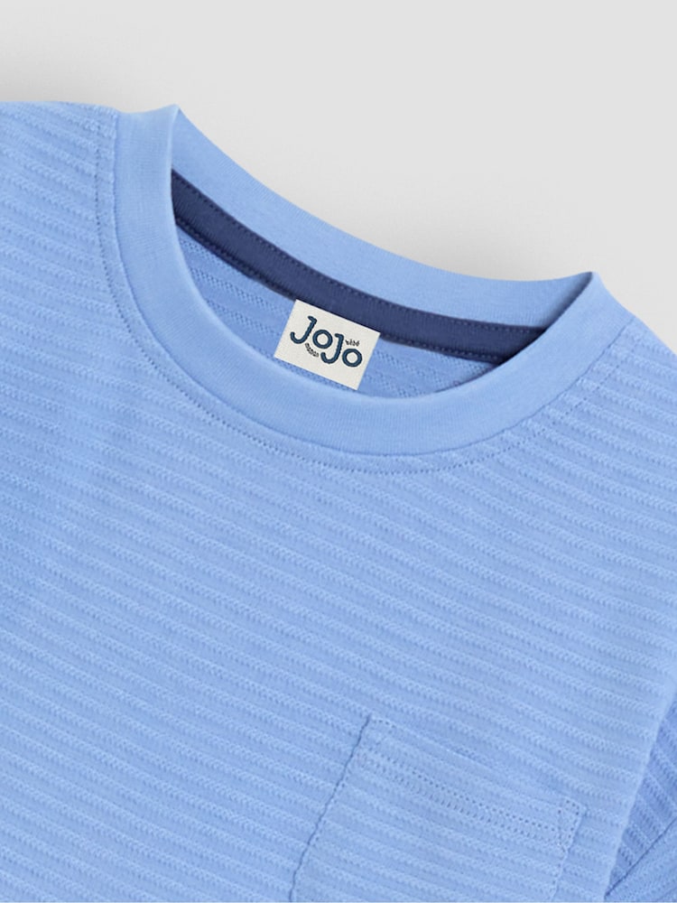 JoJo Maman Bébé Blue Textured T-Shirt - Image 3 of 3 JoJo Maman Bébé Blue Textured T-Shirt - Image 3 of 3