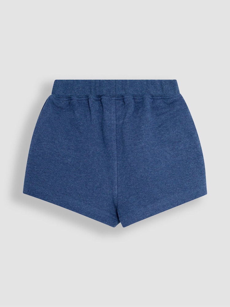 JoJo Maman Bébé Blue Marl Tractor Tractor Badge Shorts - Image 2 of 3