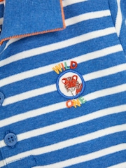 JoJo Maman Bébé Denim Tiger Badge 100% Cotton Polo Shirt - Image 3 of 3