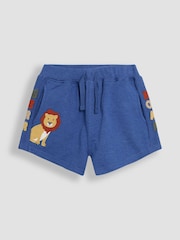 JoJo Maman Bébé Blue Lion Lion Appliqué Shorts - Image 1 of 4