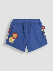 JoJo Maman Bébé Blue Lion Lion Appliqué Shorts - Image 2 of 4