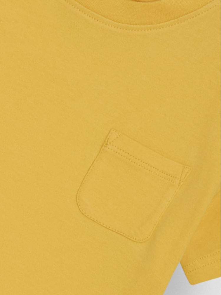 JoJo Maman Bébé Yellow Pineapple 2-Pack Printed & Plain T-Shirts - Image 7 of 7