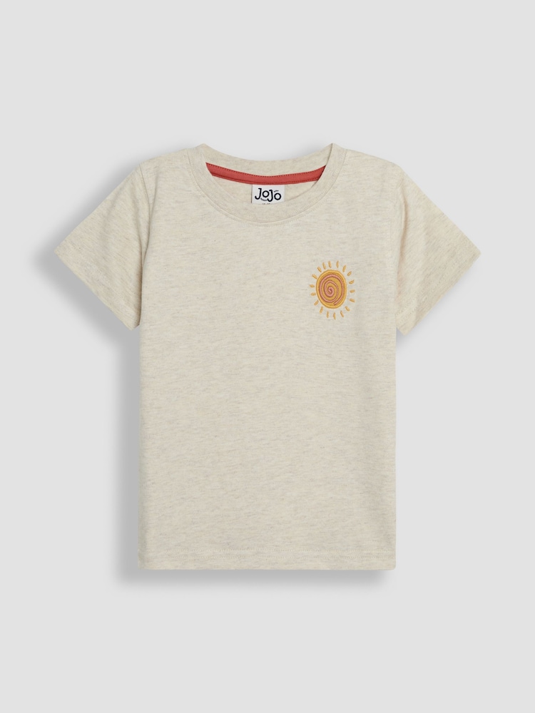 JoJo Maman Bébé Orange Safari Graphic Printed & Plain T-Shirts 2 Pack - Image 4 of 7