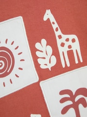 JoJo Maman Bébé Orange Safari Graphic Printed & Plain T-Shirts 2 Pack - Image 6 of 7