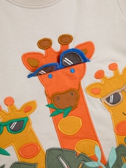 JoJo Maman Bébé Natural Giraffe Interactive Appliqué T-Shirt - Image 4 of 4