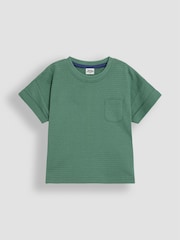 JoJo Maman Bébé Khaki Textured 100% Cotton T-Shirt - Image 7 of 9