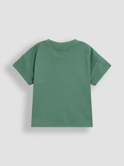 JoJo Maman Bébé Khaki Textured 100% Cotton T-Shirt - Image 8 of 9