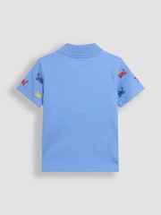 JoJo Maman Bébé Blue Crab Embroidered Polo Shirt - Image 2 of 3