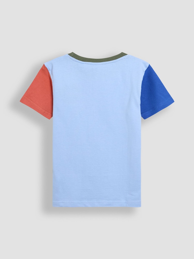 JoJo Maman Bébé Blue Safari Scene 100% Cotton Printed T-Shirt - Image 2 of 5