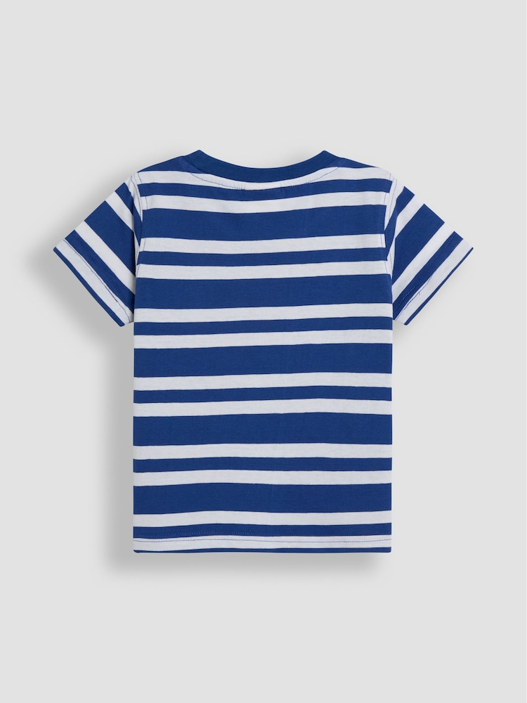 JoJo Maman Bébé Cobalt Crab Appliqué Pocket T-Shirt - Image 2 of 3 JoJo Maman Bébé Cobalt Crab Appliqué Pocket T-Shirt - Image 2 of 3