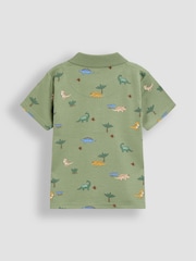 JoJo Maman Bébé Green Dino Printed Polo Shirt - Image 2 of 3