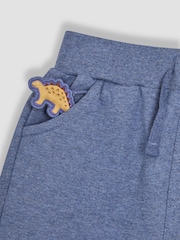 JoJo Maman Bébé Marl Blue Dino Dino Puff Print Shorts - Image 4 of 4