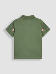 JoJo Maman Bébé Khaki Flamingo Embroidered Polo Shirt - Image 2 of 3