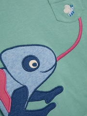 JoJo Maman Bébé Khaki Chameleon 100% Cotton Appliqué Top - Image 5 of 5