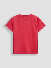 JoJo Maman Bébé Blue Shark 100% Cotton Printed & Plain T-Shirts 2 Pack - Image 5 of 5