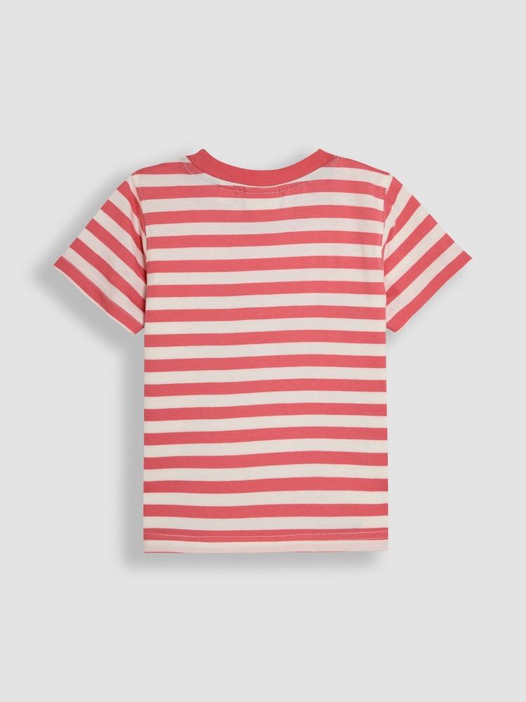 JoJo Maman Bébé Pink Crocodile Interactive Appliqué 100% Cotton T-Shirt - Image 3 of 3 JoJo Maman Bébé Pink Crocodile Interactive Appliqué 100% Cotton T-Shirt - Image 3 of 3