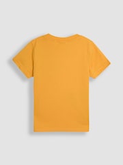 JoJo Maman Bébé Mustard Dinosaur Printed 100% Cotton T-Shirt - Image 2 of 3