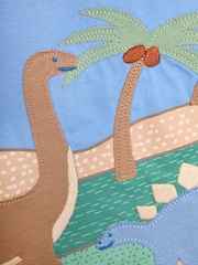 JoJo Maman Bébé Blue Dinosaur Scene Printed Top - Image 3 of 3