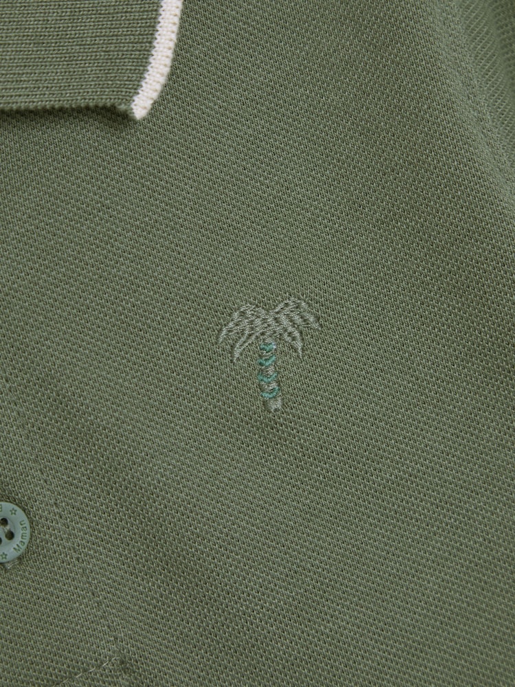 JoJo Maman Bébé Khaki Classic Polo Shirt - Image 3 of 3