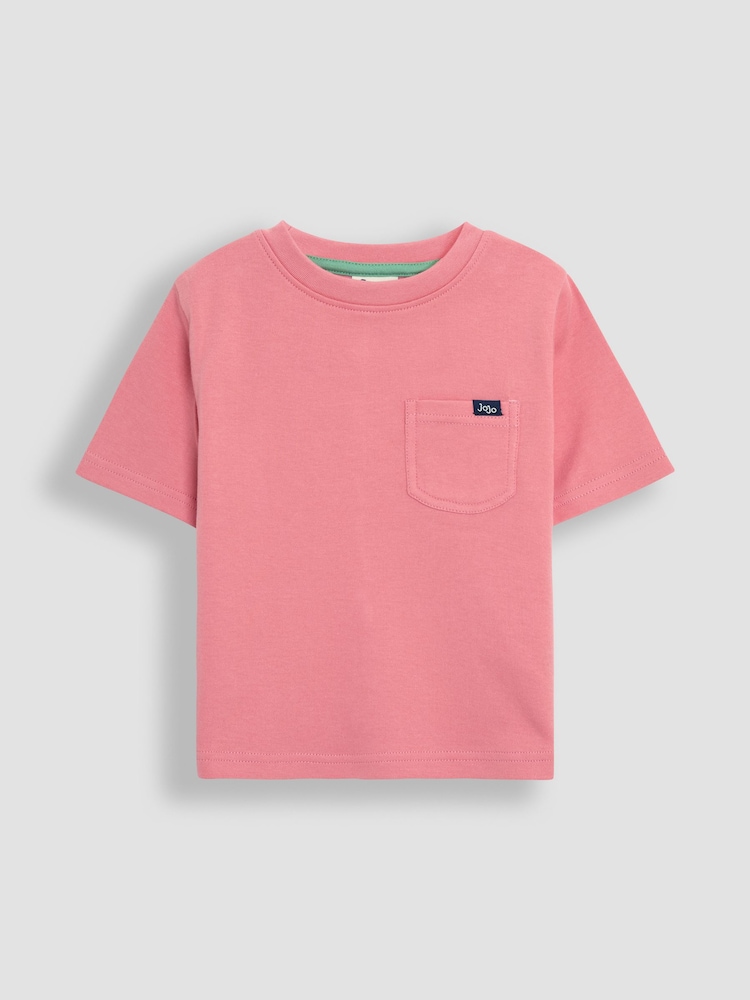 JoJo Maman Bébé Ecru Flamingo 2-Pack Printed & Plain T-Shirts - Image 4 of 5