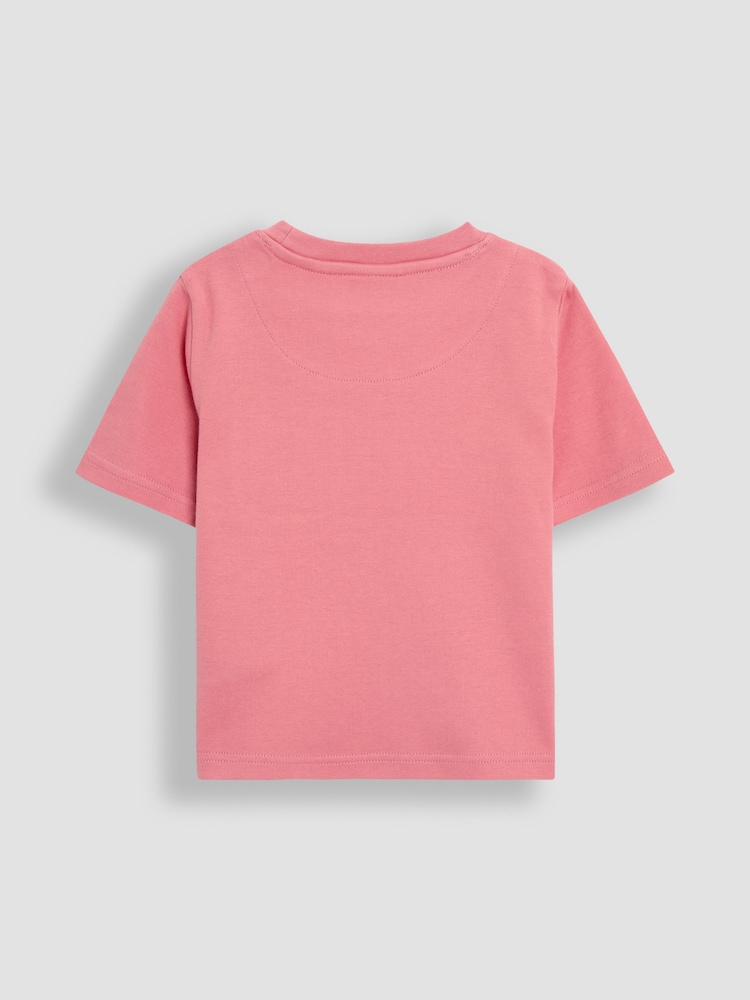 JoJo Maman Bébé Ecru Flamingo 2-Pack Printed & Plain T-Shirts - Image 5 of 5