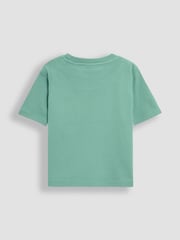 JoJo Maman Bébé Blue Tractor Checkerboard 2-Pack Printed & Plain T-Shirts - Image 5 of 5