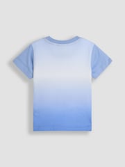 JoJo Maman Bébé Blue Tropical Jeep Appliqué Ombre 100% Cotton T-Shirt - Image 2 of 3