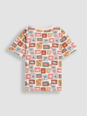 JoJo Maman Bébé Stone Dino Stamp 2-Pack Printed & Plain T-Shirts - Image 3 of 6