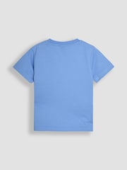JoJo Maman Bébé Blue Farm Scene Interactive Appliqué 100% Cotton T-Shirt - Image 2 of 3