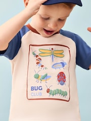 JoJo Maman Bébé Stone Bug Printed 100% Cotton T-Shirt - Image 1 of 6