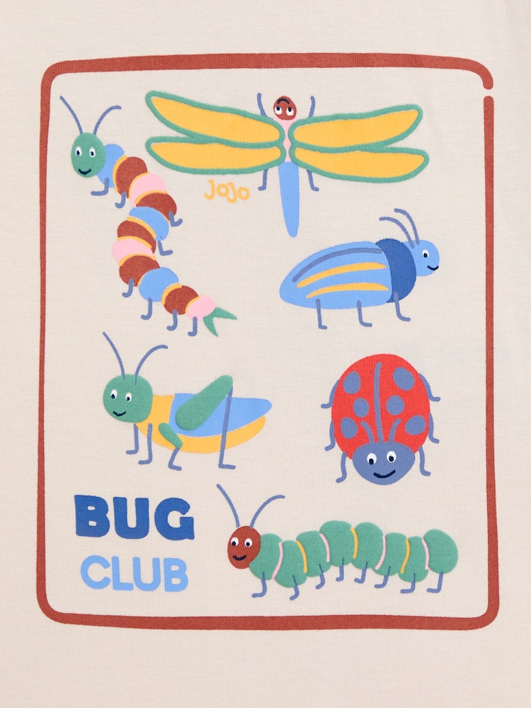JoJo Maman Bébé Stone Bug Printed 100% Cotton T-Shirt - Image 6 of 6