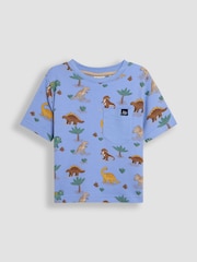 JoJo Maman Bébé Blue Printed T-Shirt - Image 1 of 3