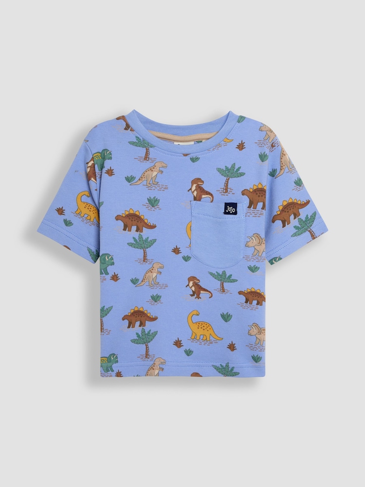 JoJo Maman Bébé Blue Printed T-Shirt - Image 1 of 3