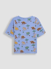 JoJo Maman Bébé Blue Printed T-Shirt - Image 2 of 3