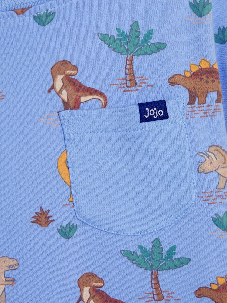 JoJo Maman Bébé Blue Printed T-Shirt - Image 3 of 3